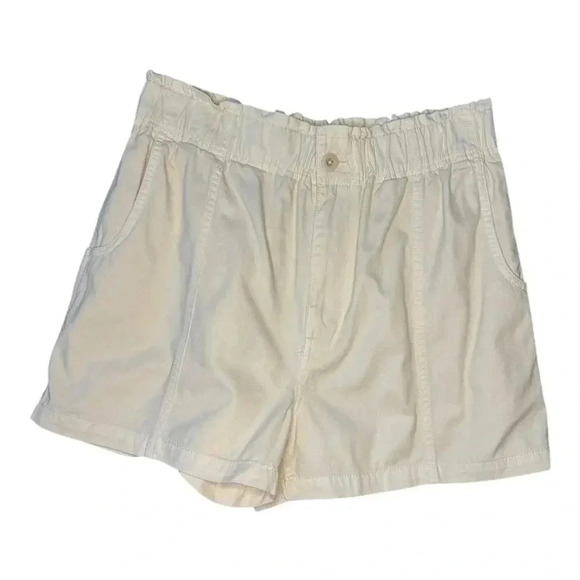 NEW Madewell Women’s Size 6 (28) Pull-On Paperbag Shorts: Garment-Dyed Cream NWT - Picture 3 of 7